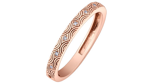 10K Rose Gold 0.036cttw Diamond Ring