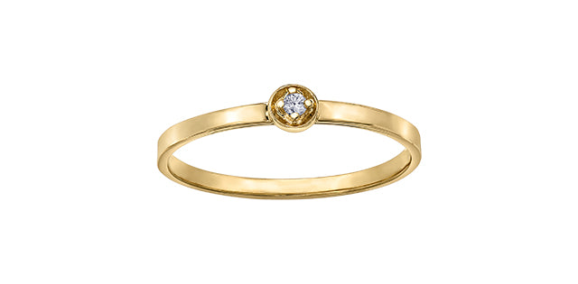 10K Yellow Gold 0.02cttw Diamond Ring