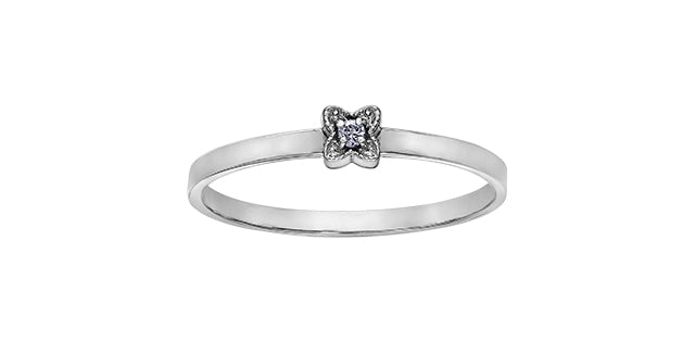 10K White Gold 0.02cttw Diamond Ring