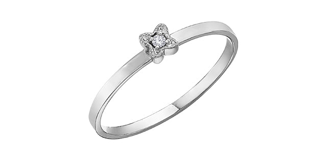 10K White Gold 0.02cttw Diamond Ring