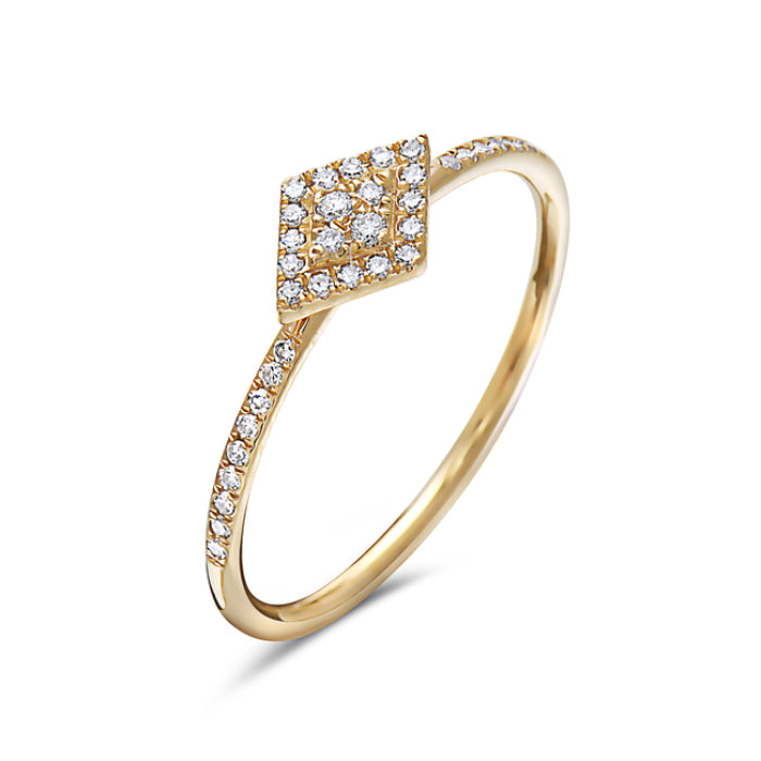 14K Yellow Gold 0.14 cttw Diamond Ring