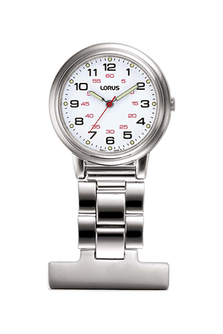 Lorus White Dial Nurse's Fob Watch RG251CX9