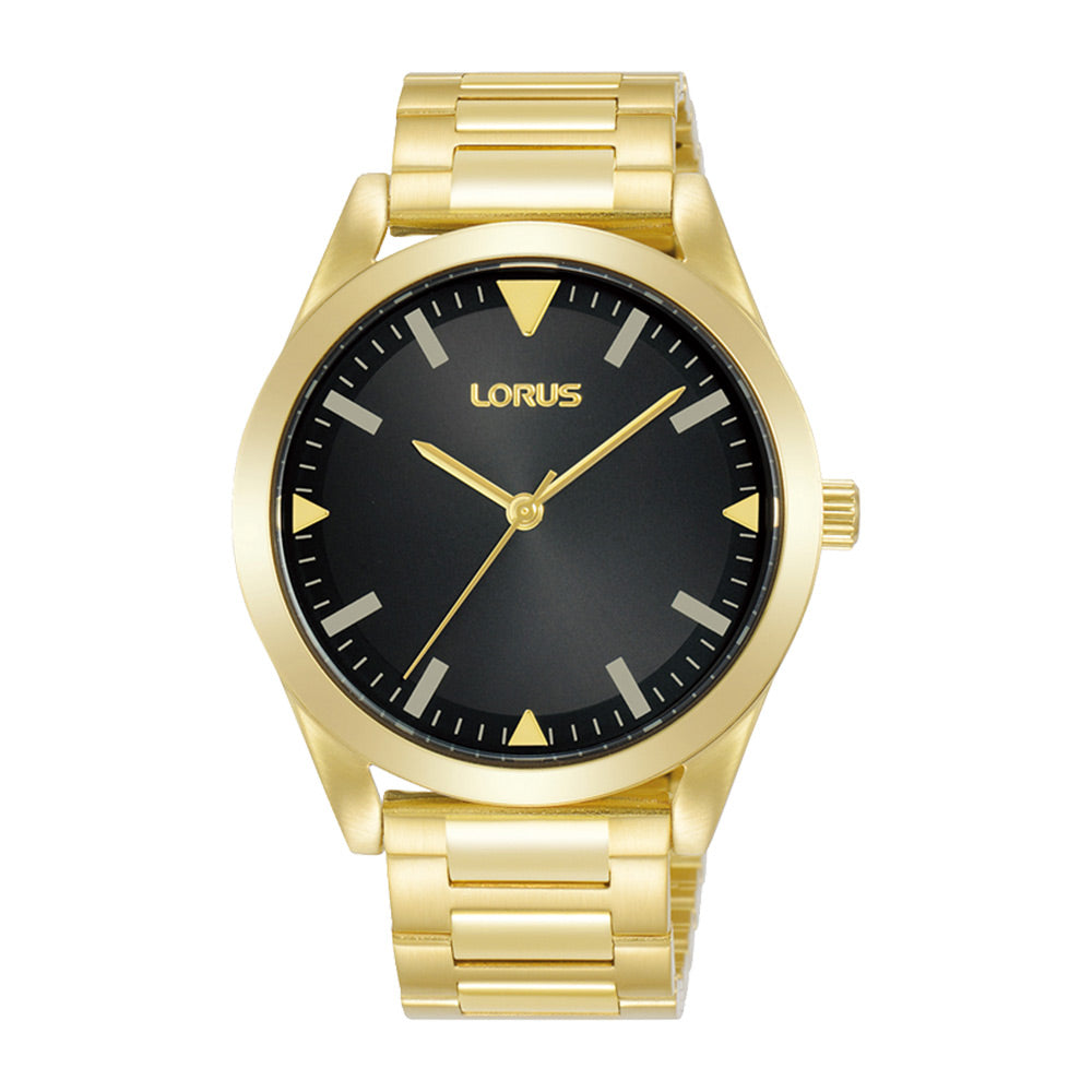 Lorus Black Sunray Dial Watch RG292UX9