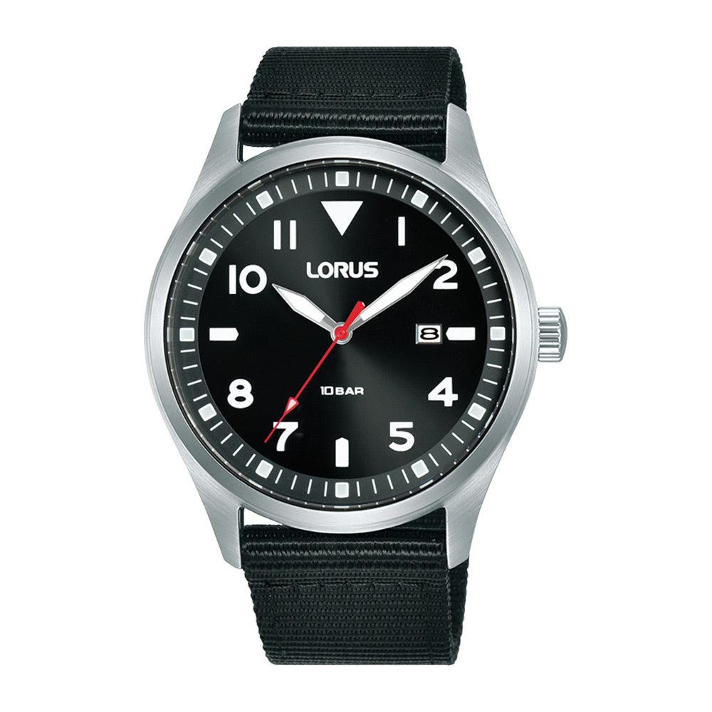 Lorus Black Sunray Dial Watch RH927QX9