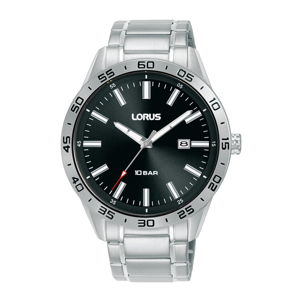 Lorus Black Sunray Dial Watch RH947QX9