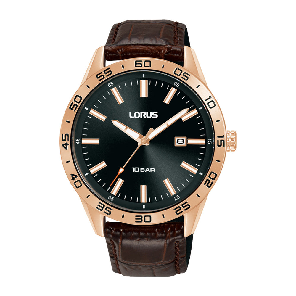 Lorus Black Sunray Dial Watch RH954QX9