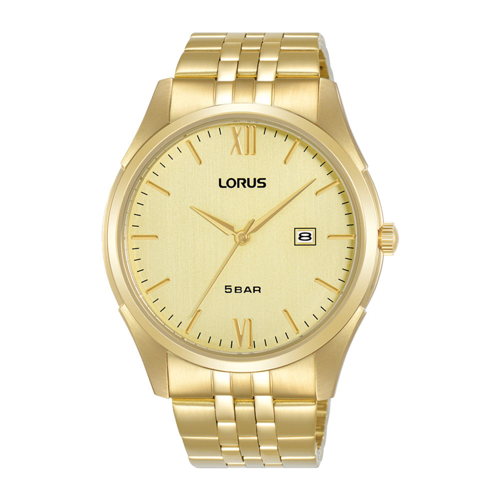 Lorus Light Champagne Hairline Dial Watch RH990PX9