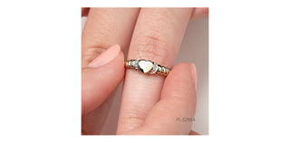 Anillo tipo sello de diamantes de 0,013 quilates en oro amarillo de 10 quilates, talla 6,5