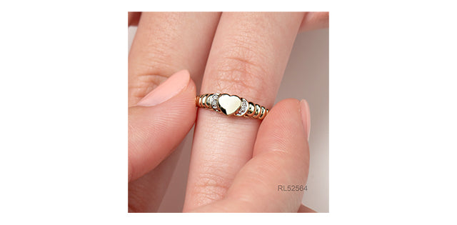 Anillo tipo sello de diamantes de 0,013 quilates en oro amarillo de 10 quilates, talla 6,5