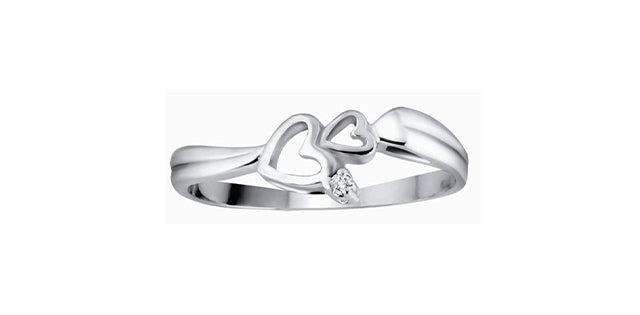 10K White Gold 0.004cttw Diamond Ring