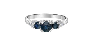 10K White Gold Sapphire and Diamond ring