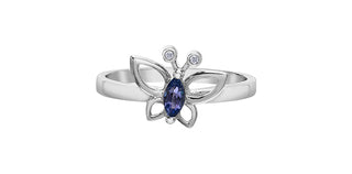 10K White Gold Tanzanite & Diamond Ring
