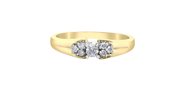 10K Yellow Gold 0.20cttw Canadian Diamond Engagement Ring, Size 6.5