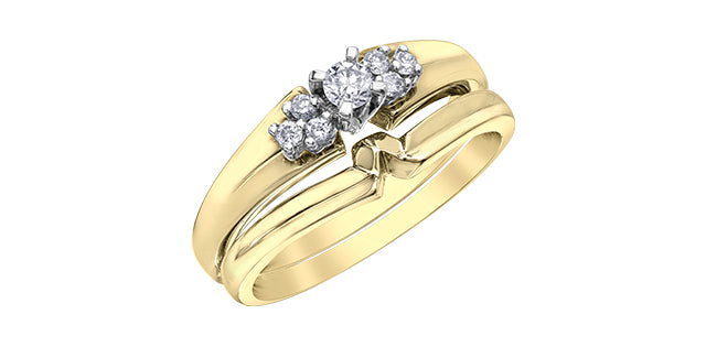 10K Yellow Gold 0.20cttw Canadian Diamond Engagement Ring, Size 6.5