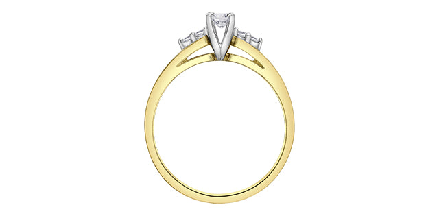 10K Yellow Gold 0.13cttw Canadian Diamond Engagement Ring