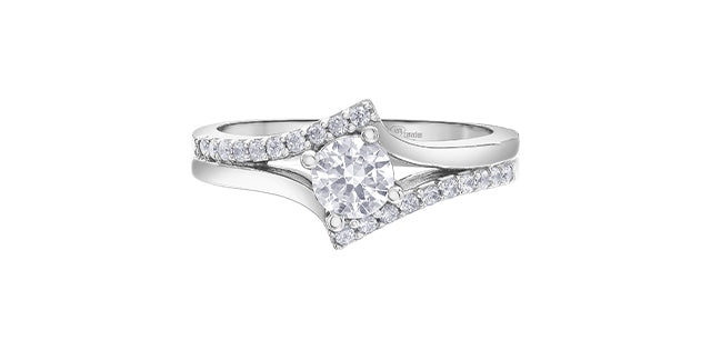 14K White Gold 0.70cttw Canadian Diamond Ring