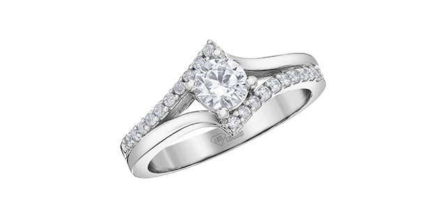 14K White Gold 0.70cttw Canadian Diamond Ring