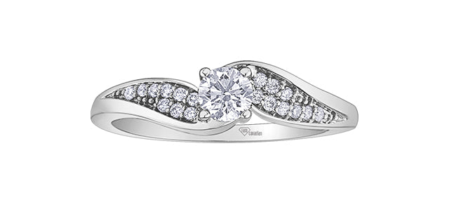 14K White Gold 0.34cttw Diamond Ring