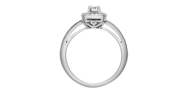 10K White Gold 0.40cttw Canadian Diamond Engagement Ring, Size 6.5