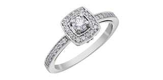10K White Gold 0.40cttw Canadian Diamond Engagement Ring, Size 6.5