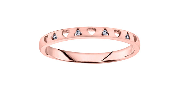 10K Rose Gold 0.02cttw Diamond Ring