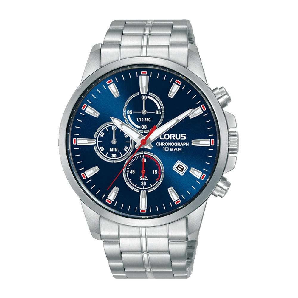 Lorus Dark Blue Sunray Dial Chronograph Watch RM379HX9