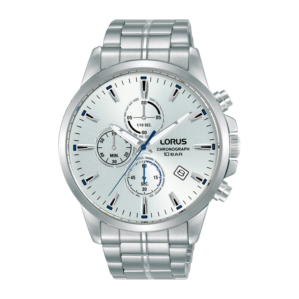 Lorus White Sunray Dial Chronograph Watch RM383HX9