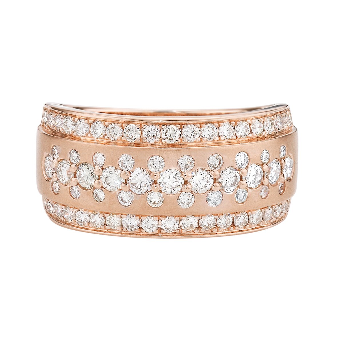 14K Rose Gold Prong-set diamond band