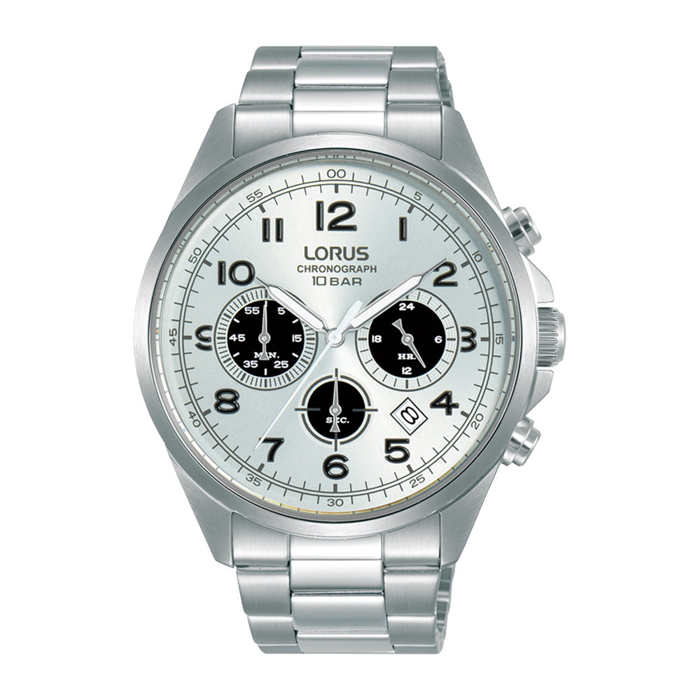 Lorus White Sunray Dial Chronograph Watch RT307KX9