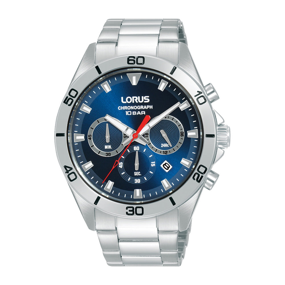 Lorus Blue Sunray Dial Chronogragh Watch RT337KX9