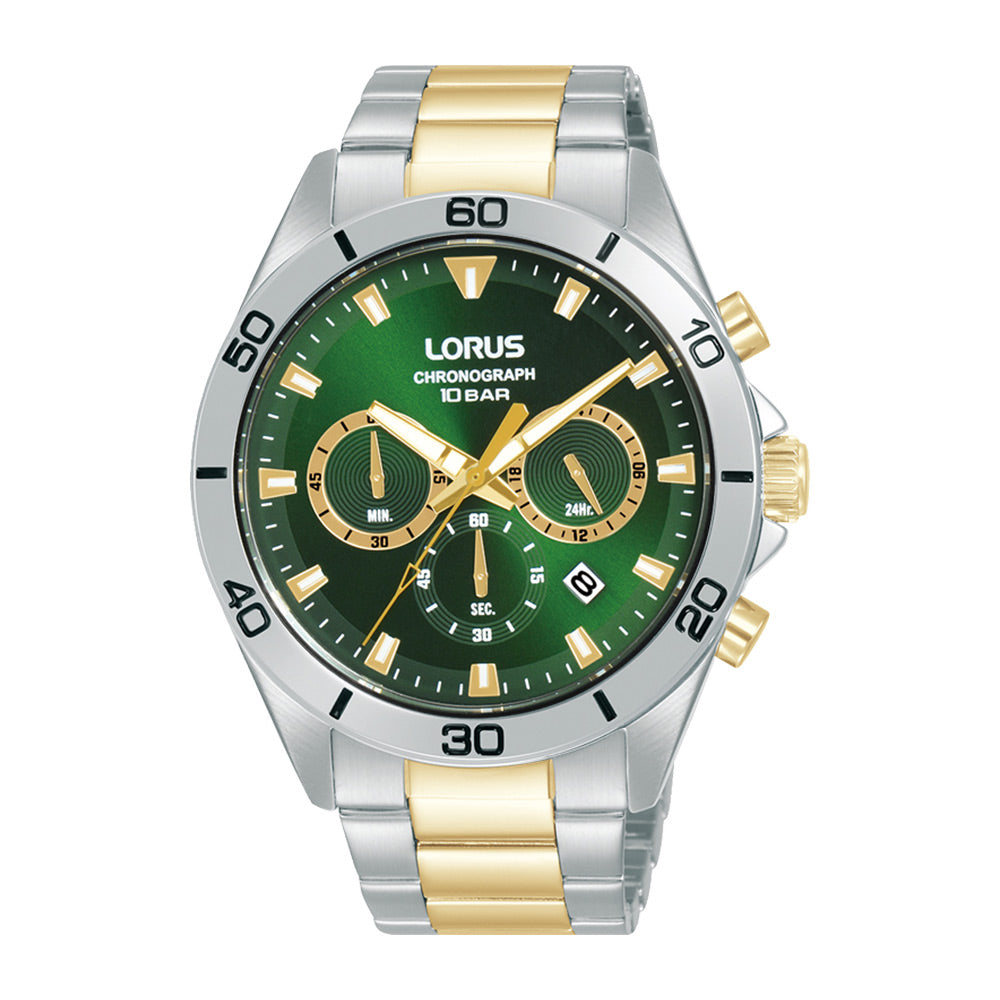 Lorus Dark Green Sunray Dial Chronogragh Watch RT339KX9