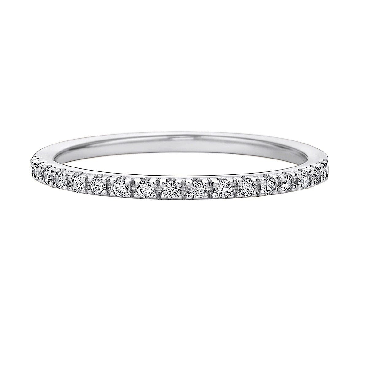 10K White Gold 1/6ct twt diamond wedding band