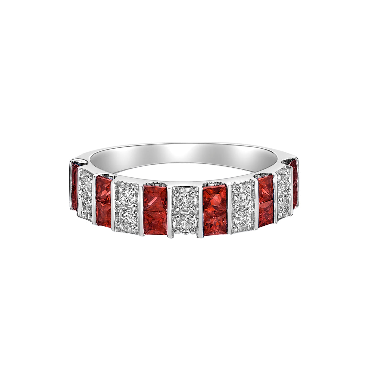 14K White Gold Ruby ring with diamonds