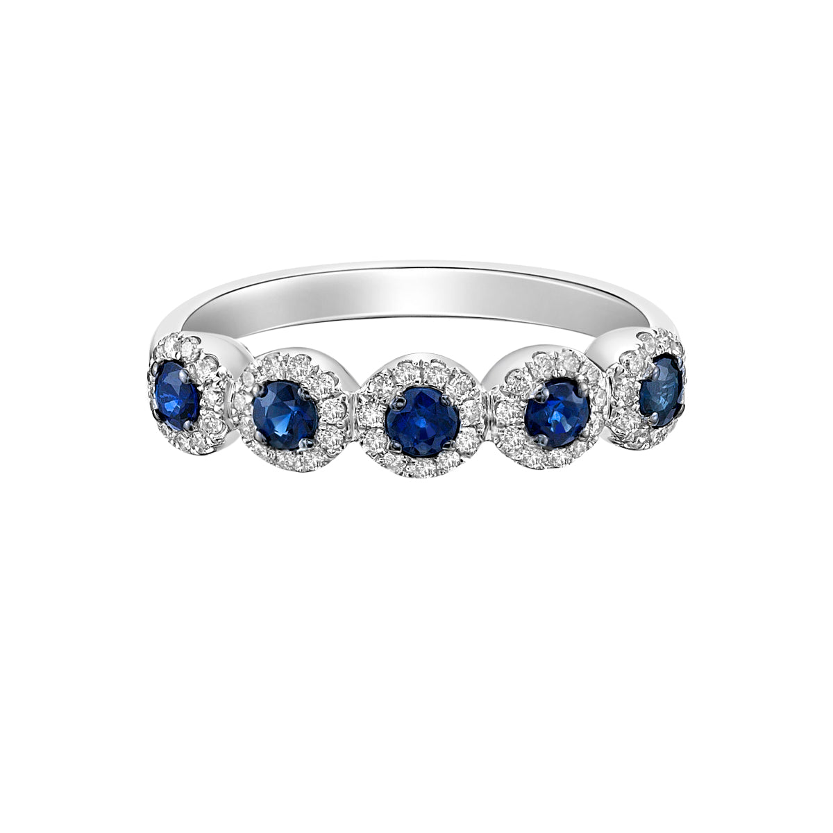 14K White Gold Sapphire ring with diamonds