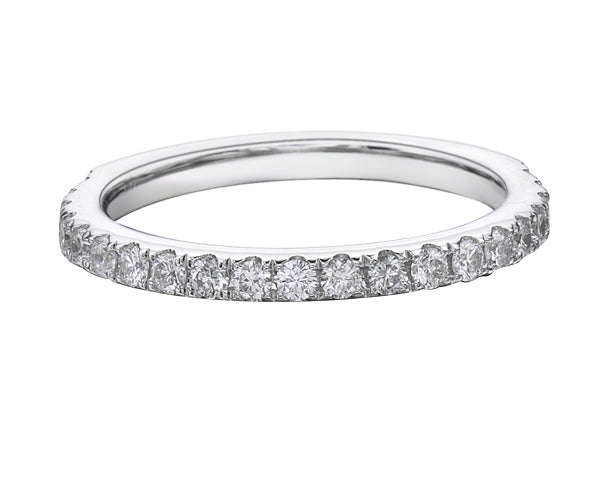 14K White Gold Prong-set diamond wedding band eternity