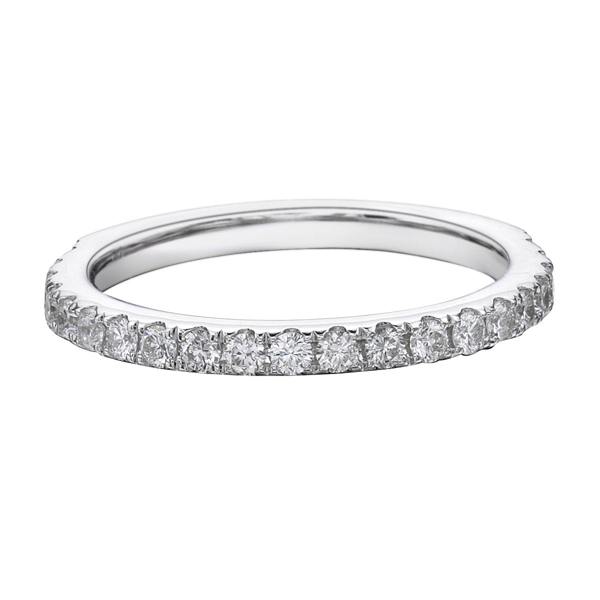 14K White Gold Prong-set diamond eternity wedding band