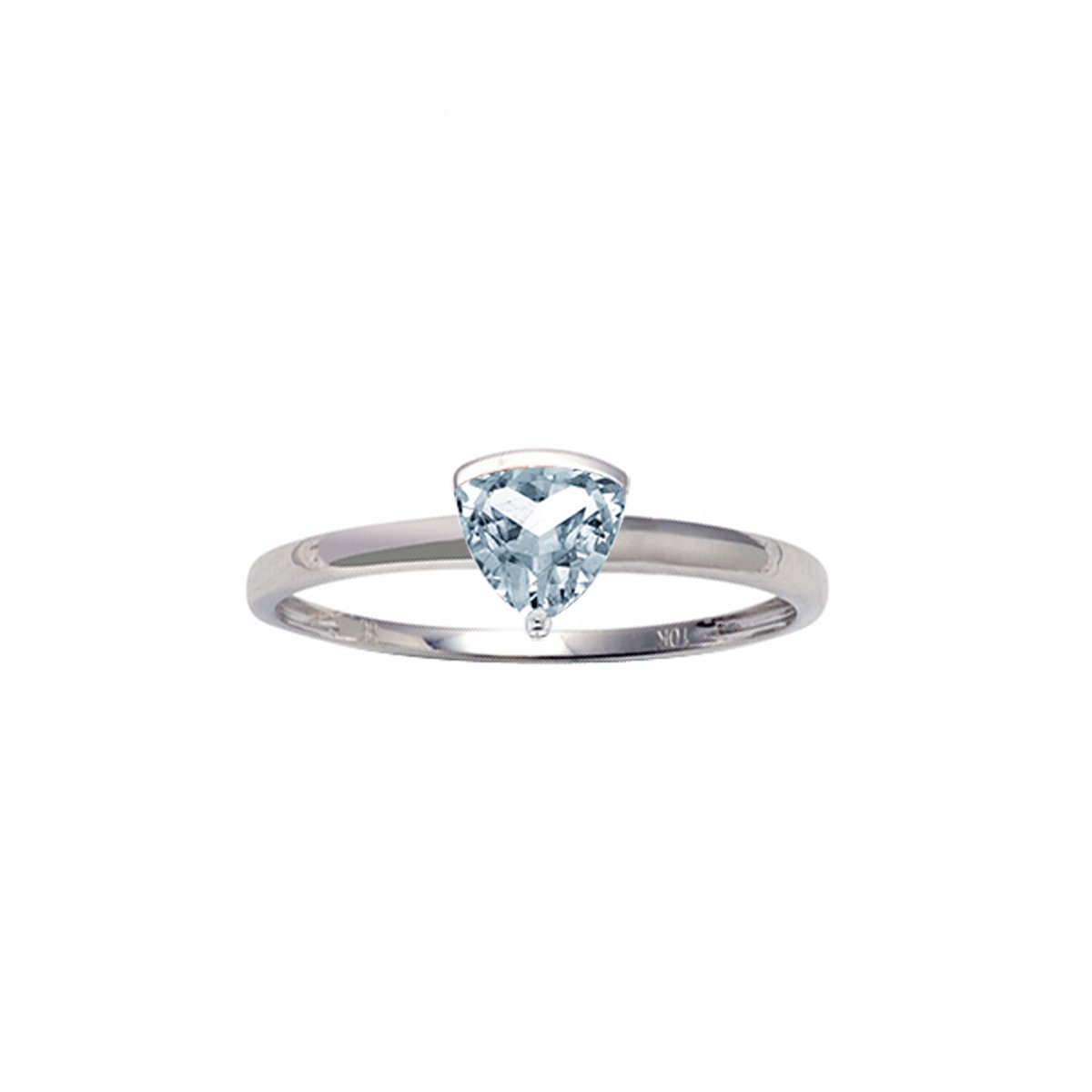 10K White Gold Prong-set Aquamarine ring