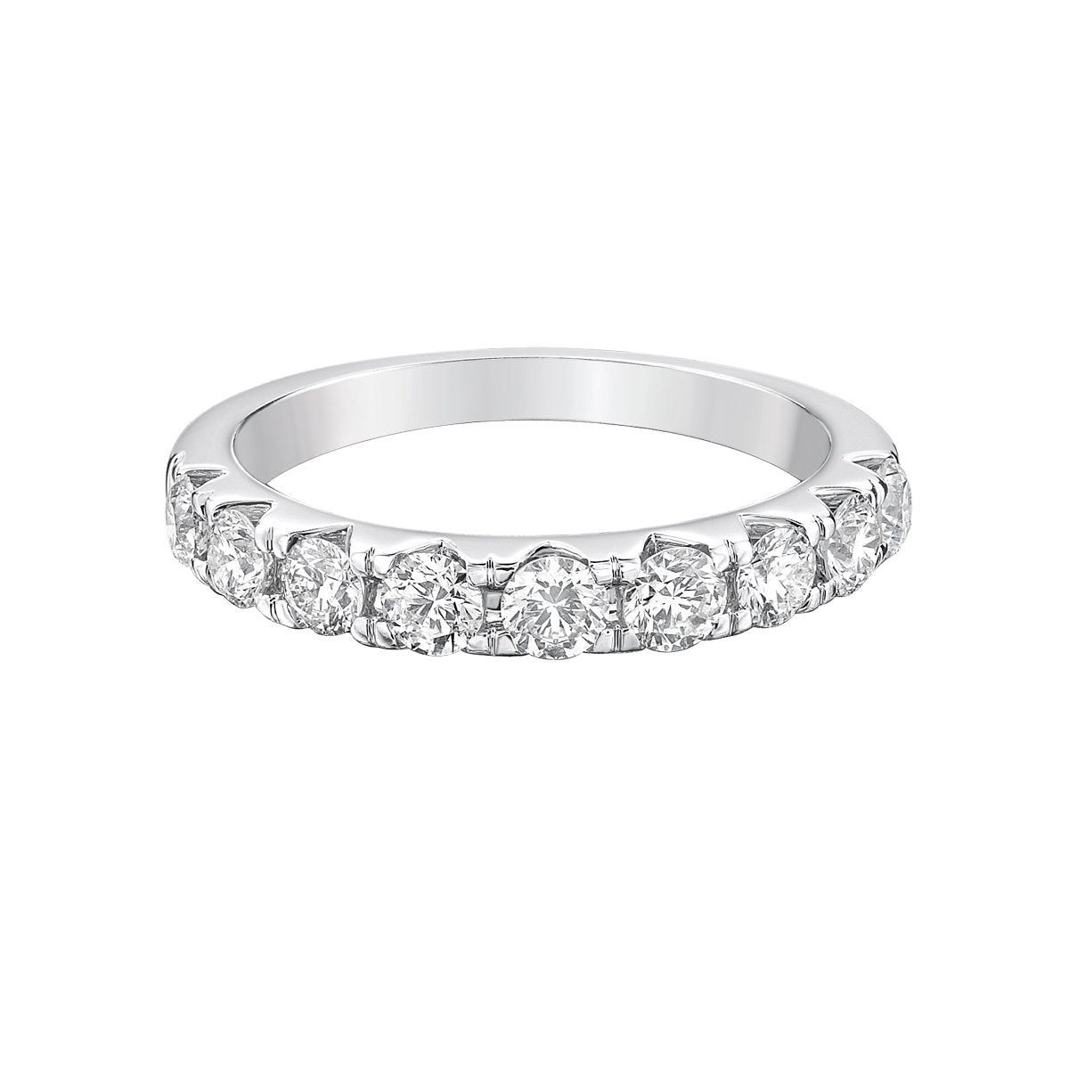 14K White Gold Prong diamond wedding band