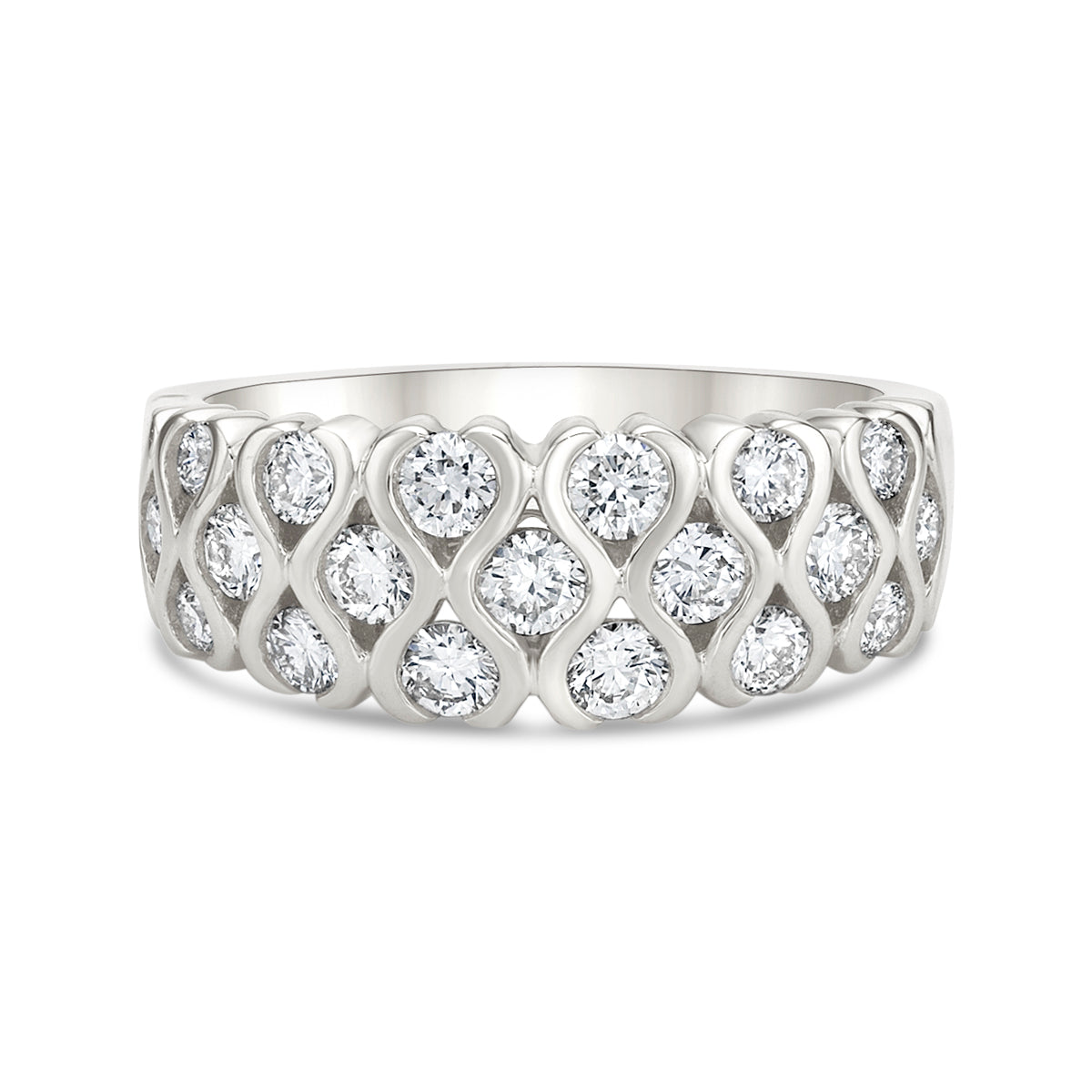 14K White Gold Channel-set diamond band