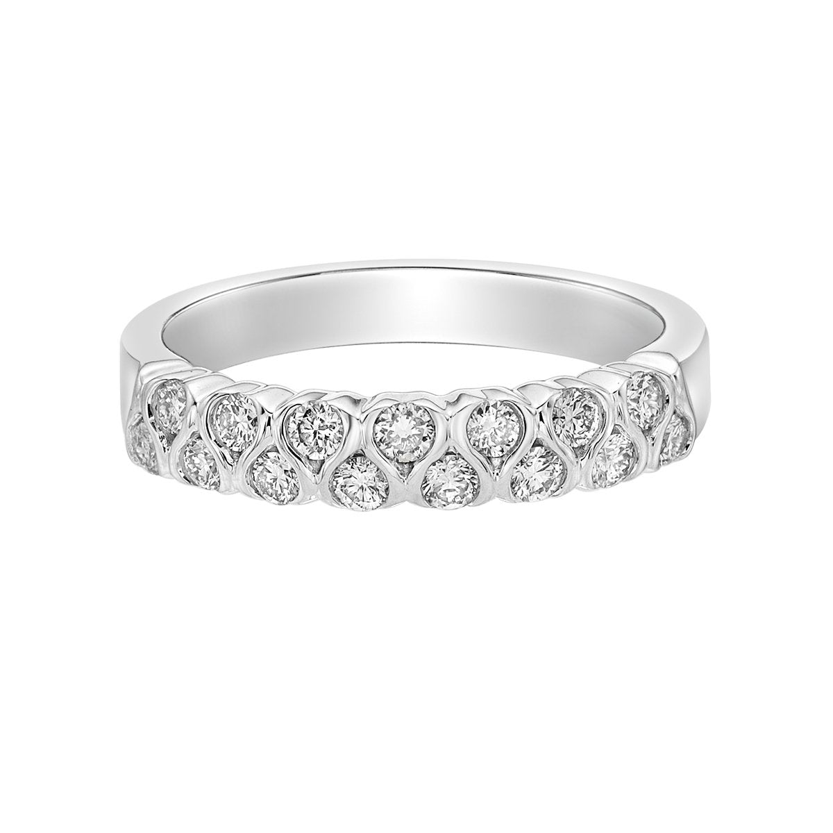 14K White Gold Channel-set diamond band