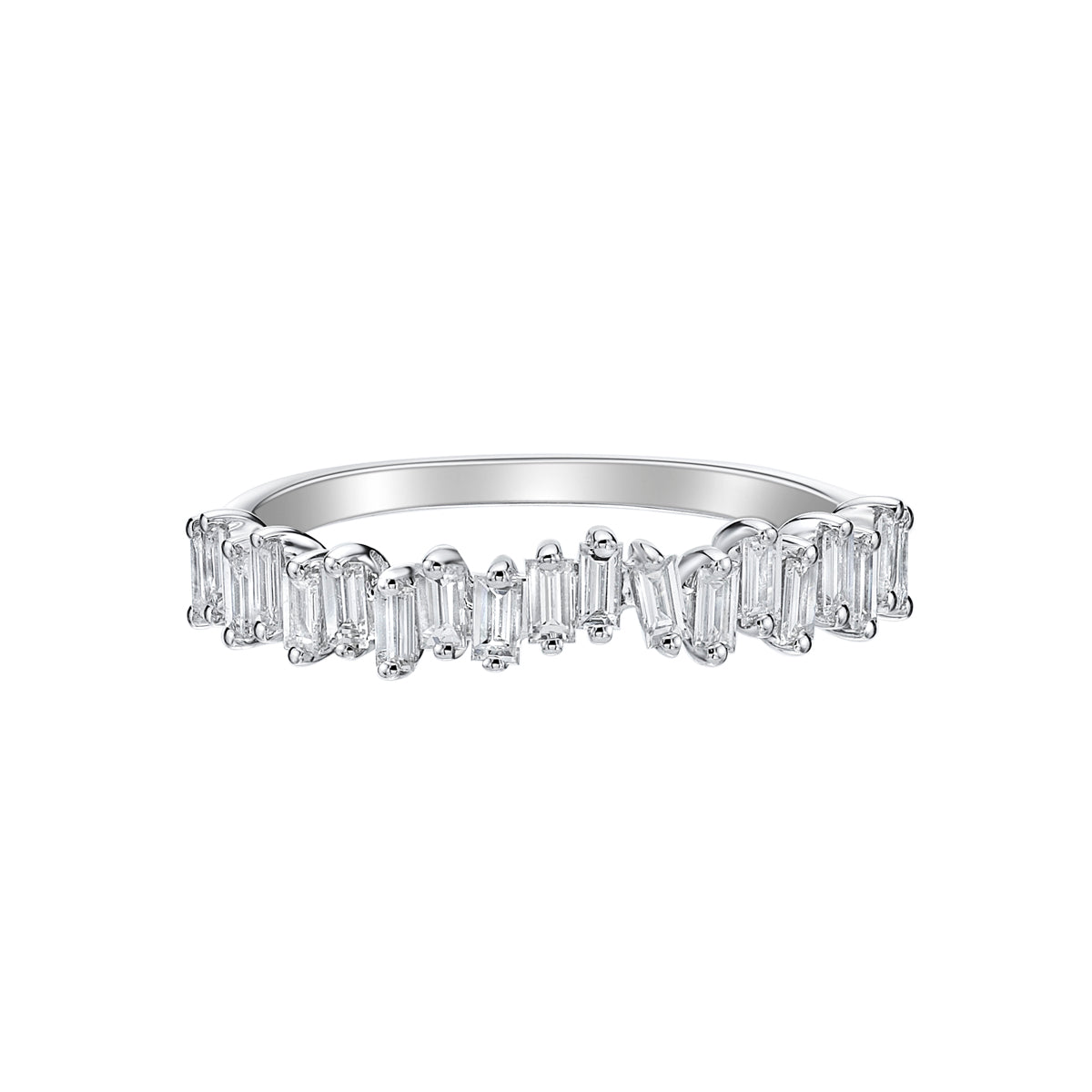 14K White Gold Prong-set diamond band