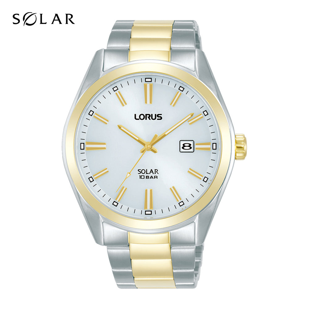 Lorus White Sunray Dial Solar Watch RX336AX9