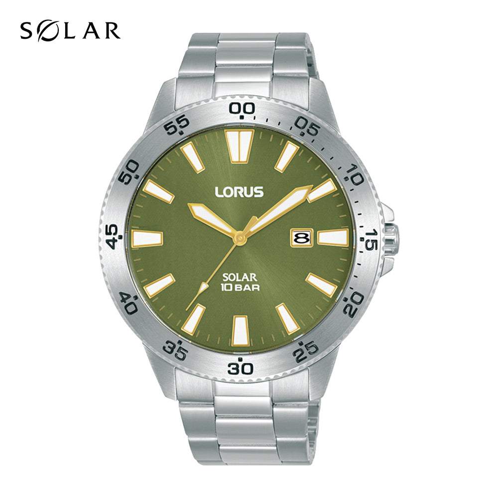 Lorus Dark Green Sunray Dial Solar Watch RX343AX9