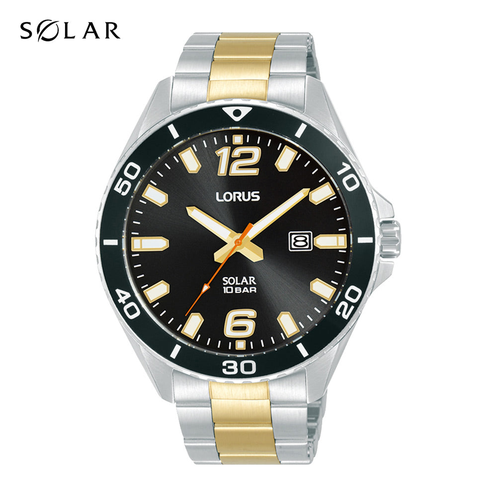 Lorus Black Sunray Dial Solar Watch RX363AX9