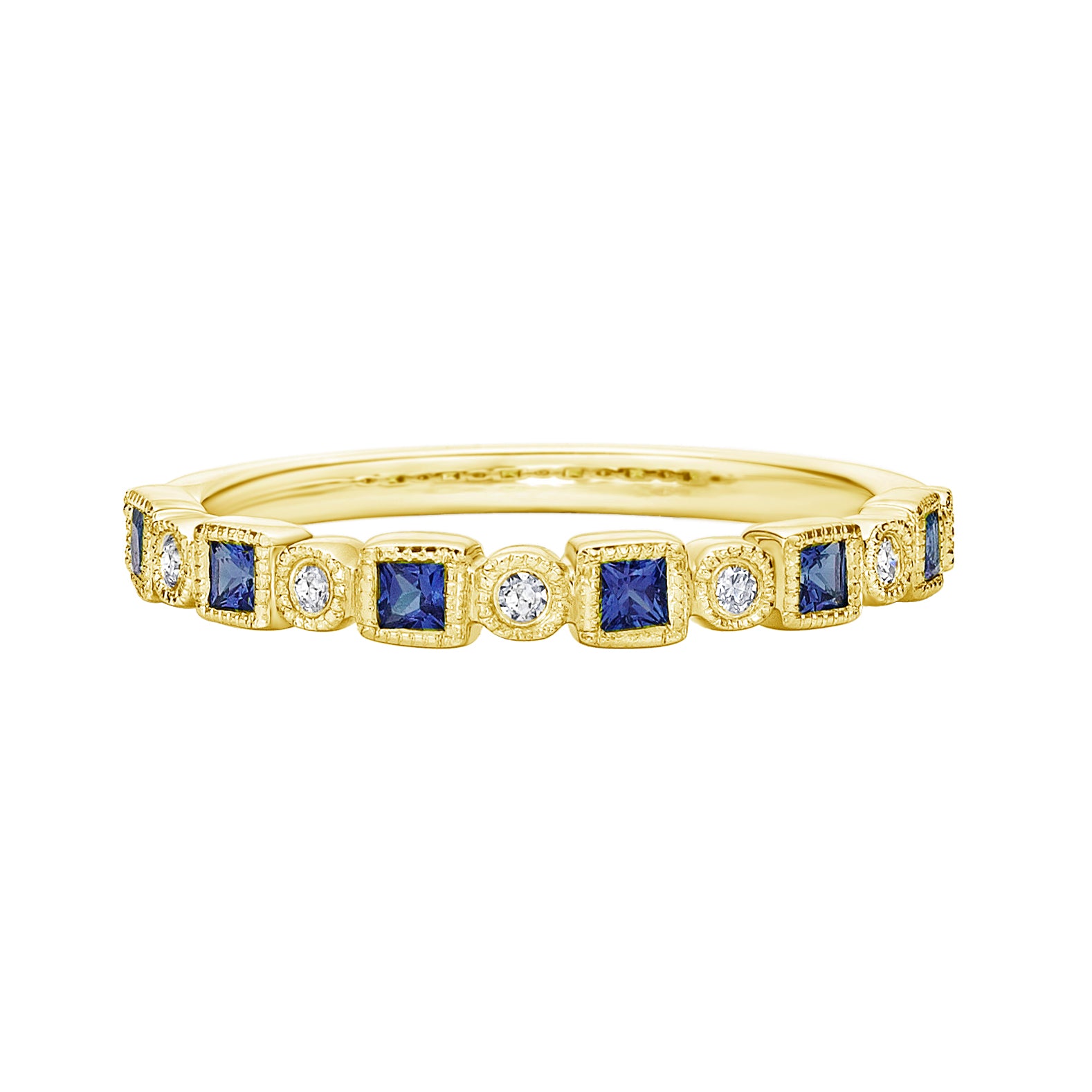 10K Yellow Gold Sapphire & diamond band