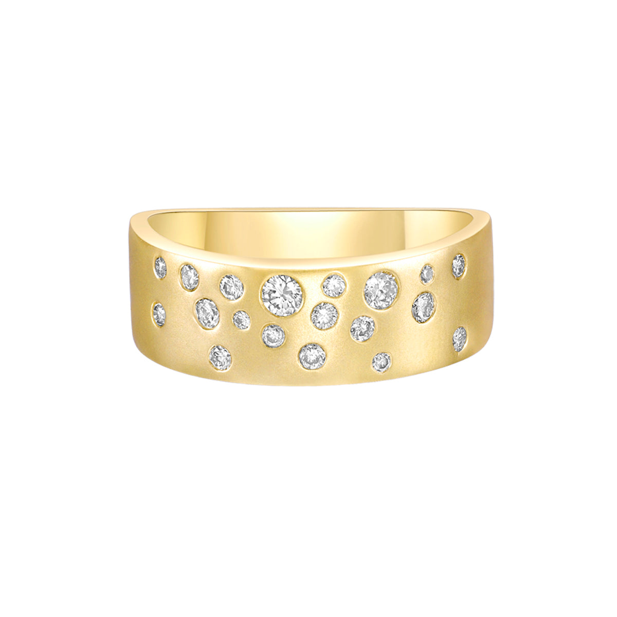 14K Yellow Gold Flush-set diamond band