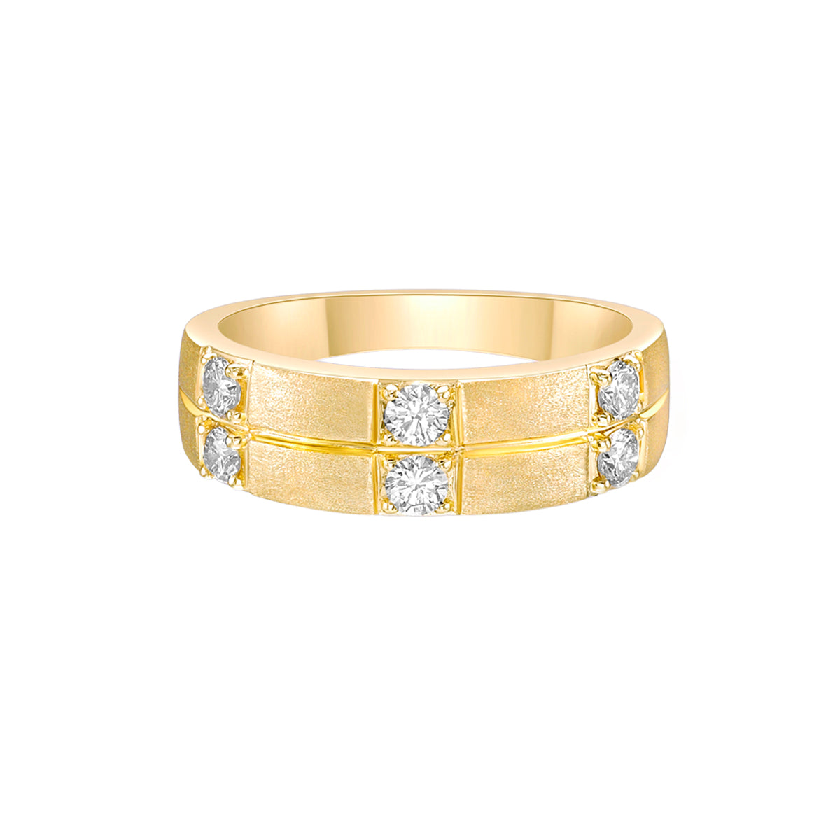 14K Yellow Gold Pave-set diamond band