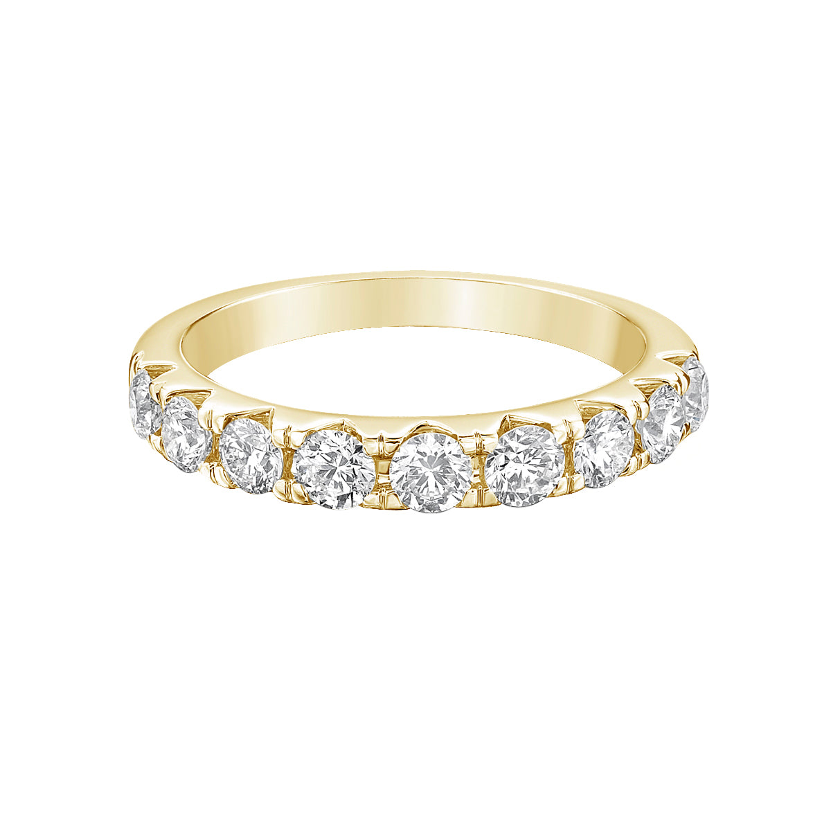 14K Yellow Gold Prong-set diamond wedding band