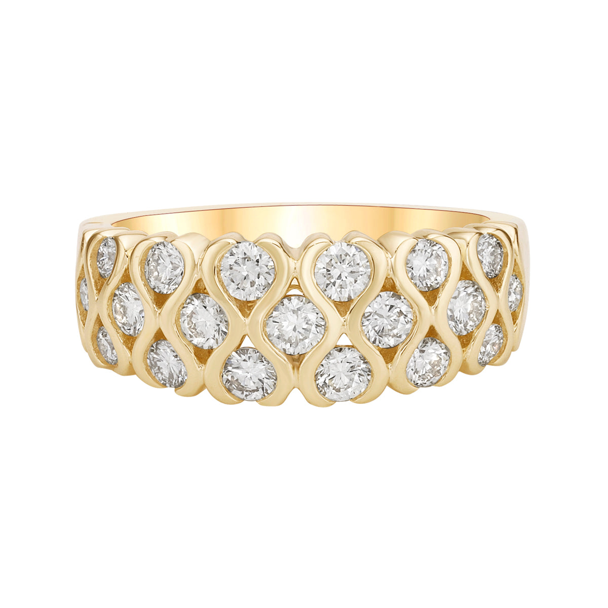 14K Yellow Gold Channel-set diamond band