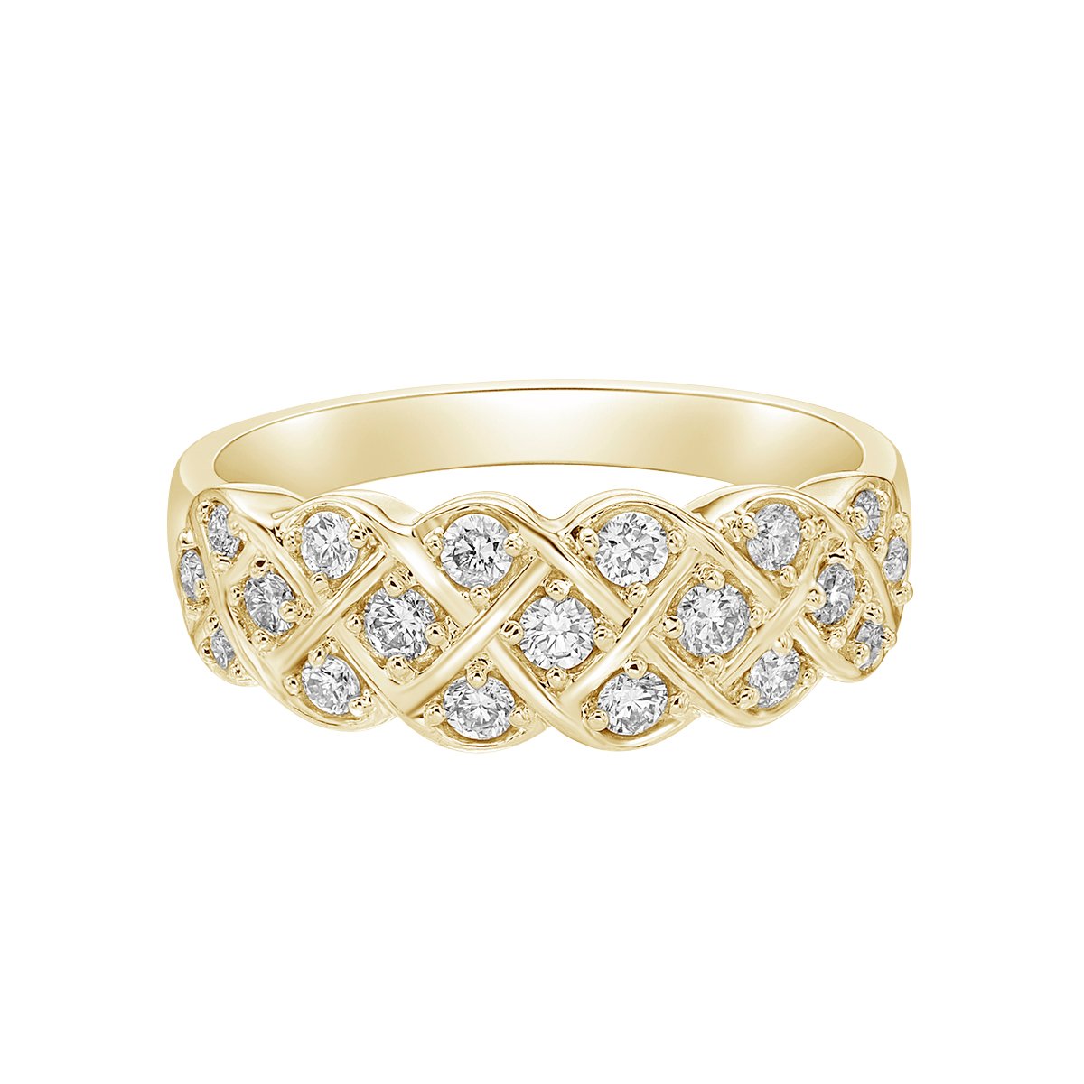 14K Yellow Gold Prong-set diamond band lines